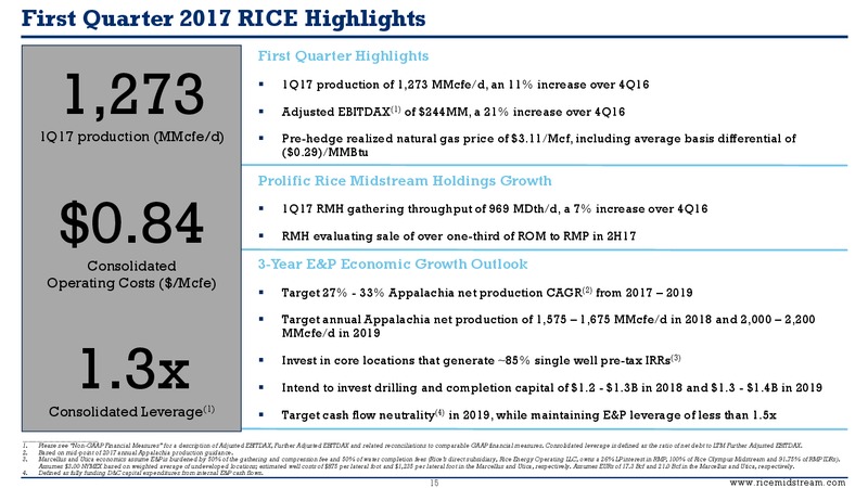 May 2017 First Quarter Supplemental Presentation – Rice Midstream Partners Lp – slide 14