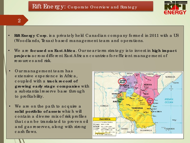 July 2015 Investor Presentation – Rift Energy Corp – slide 2
