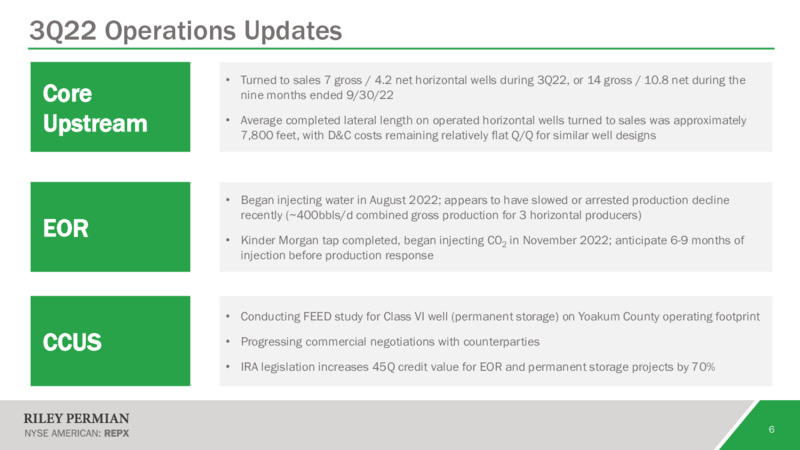 3Q 2022 Earnings Presentation – Riley Exploration Permian Inc. – slide 5