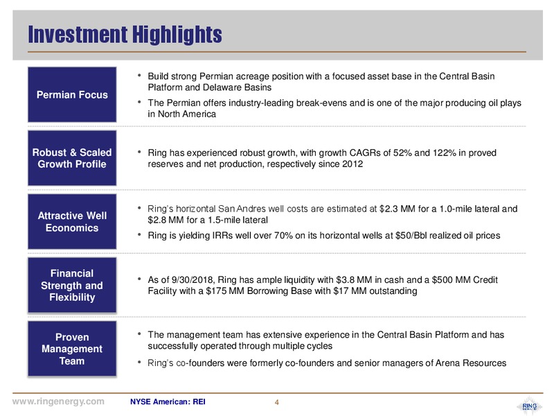 January 2019 Corporate Presentation – Ring Energy Inc. – slide 3