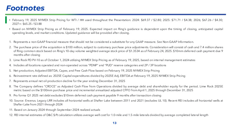 February 2025 Bolt On Acquisition Investor Deck – Ring Energy Inc. – slide 12