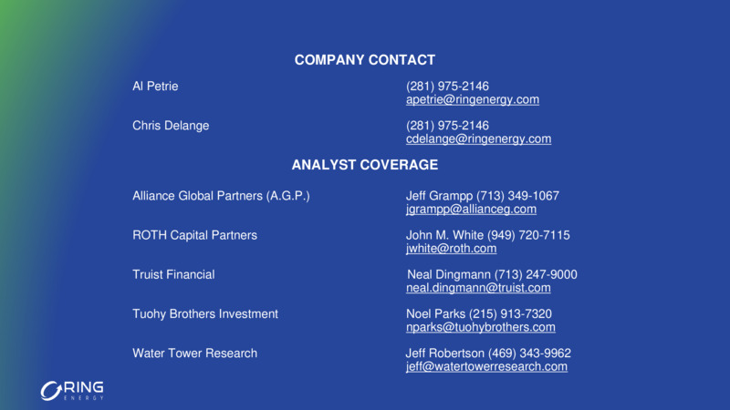 March 2023 Investor Presentation – Ring Energy Inc. – slide 33