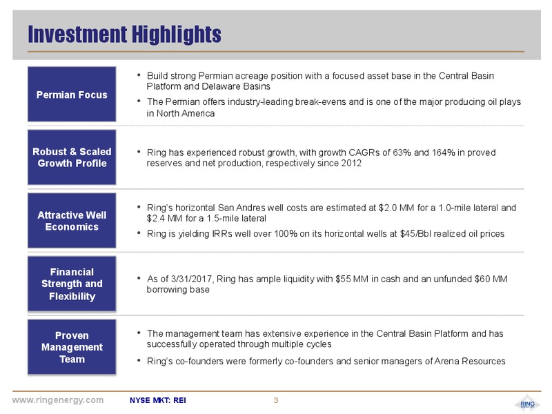 May 2017 Corporate Presentation – Ring Energy Inc. – slide 2