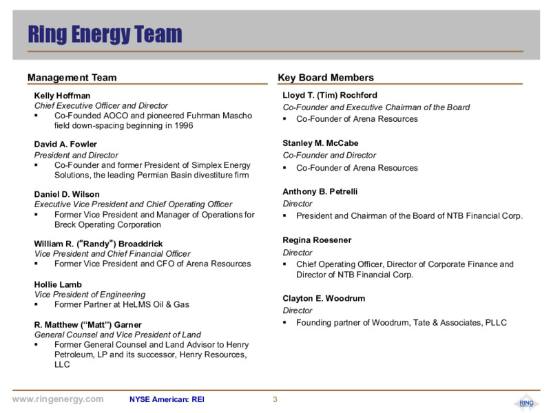 1Q 2020 Earnings Presentation – Ring Energy Inc. – slide 2