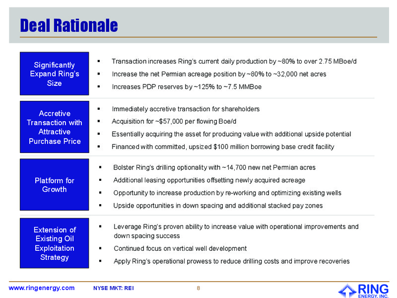 JULY 2015 INVESTOR PRESENTATION – Ring Energy Inc. – slide 7
