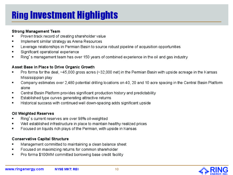 August 2015 Investor Presentation – Ring Energy Inc. – slide 9