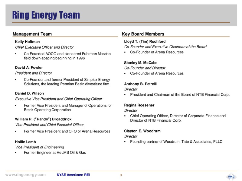 October 2019 Corporate Presentation – Ring Energy Inc. – slide 2