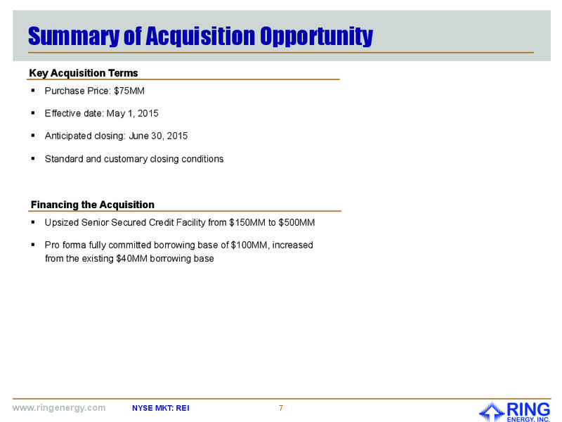 3Q 2015 Earnings Review – Ring Energy Inc. – slide 6