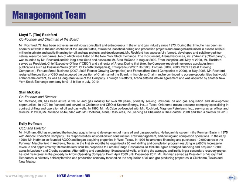 Corporate Presentation – Ring Energy Inc. – slide 20