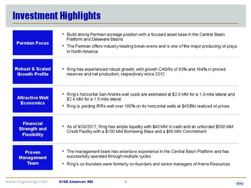 November 2017 Corporate Presentation – Ring Energy Inc. – slide 2