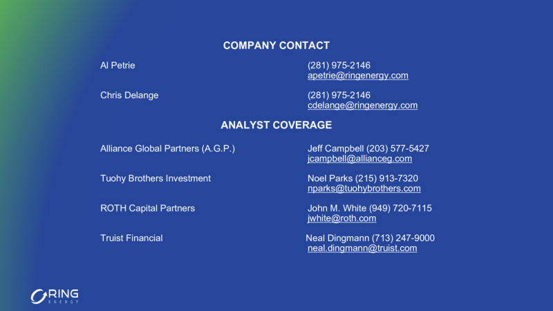 3Q22 Earnings Presentation – Ring Energy Inc. – slide 28