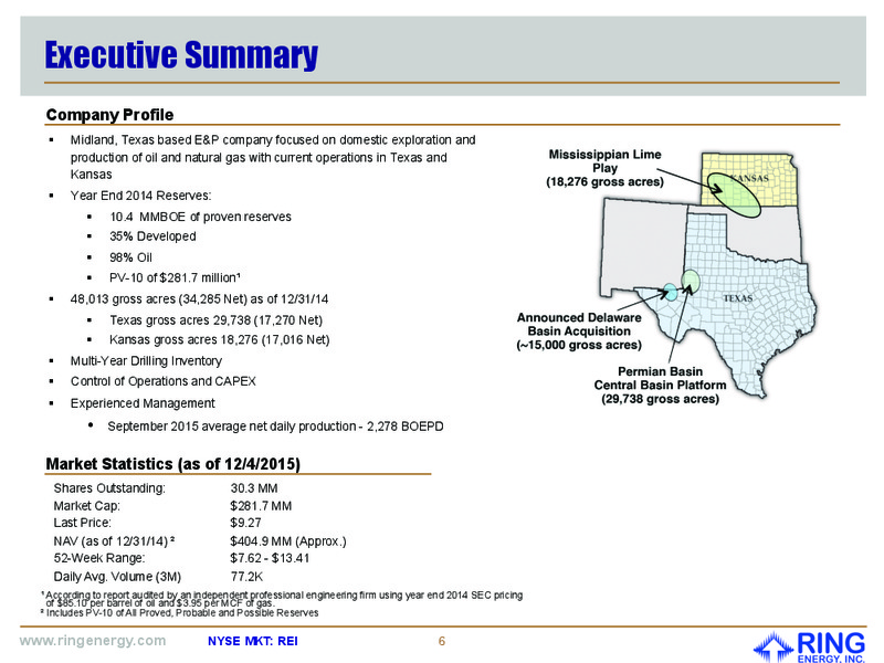 December 2015 Corporate Presentation – Ring Energy Inc. – slide 5
