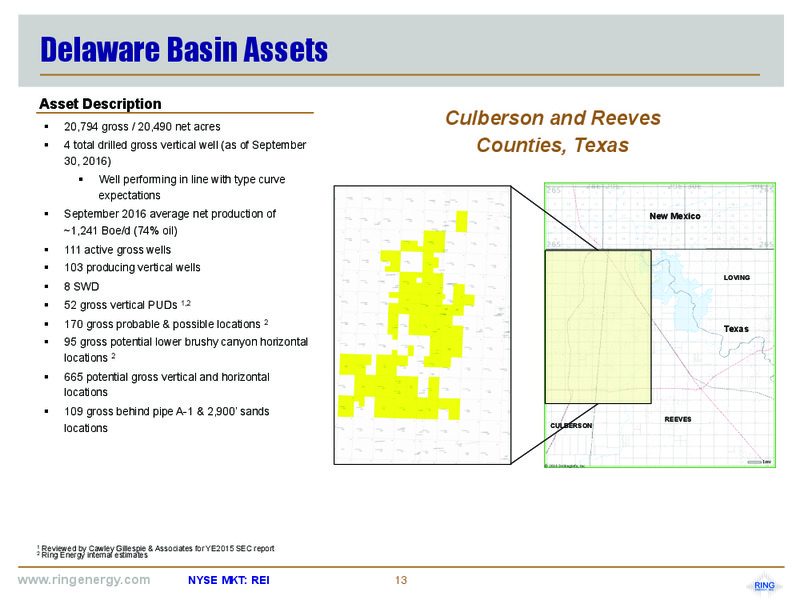 December 2016 Corporate Presentation – Ring Energy Inc. – slide 12