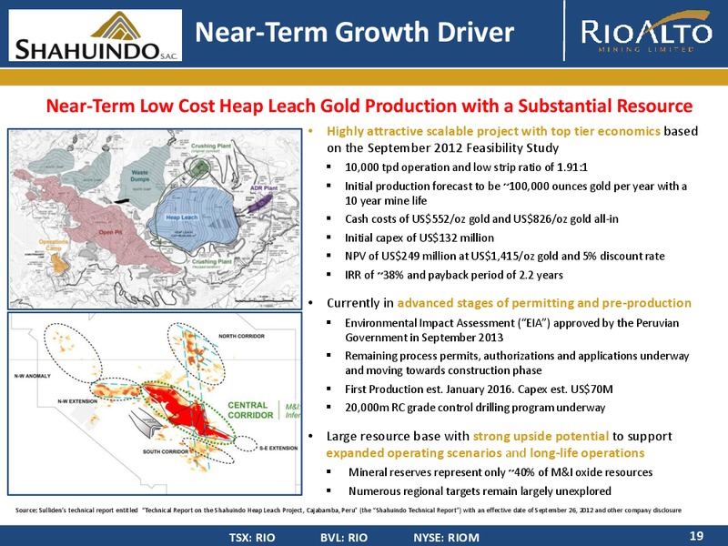 CORPORATE PRESENTATION – Rio Alto Mining – slide 17