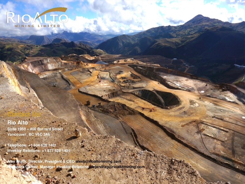 CORPORATE PRESENTATION – Rio Alto Mining – slide 22