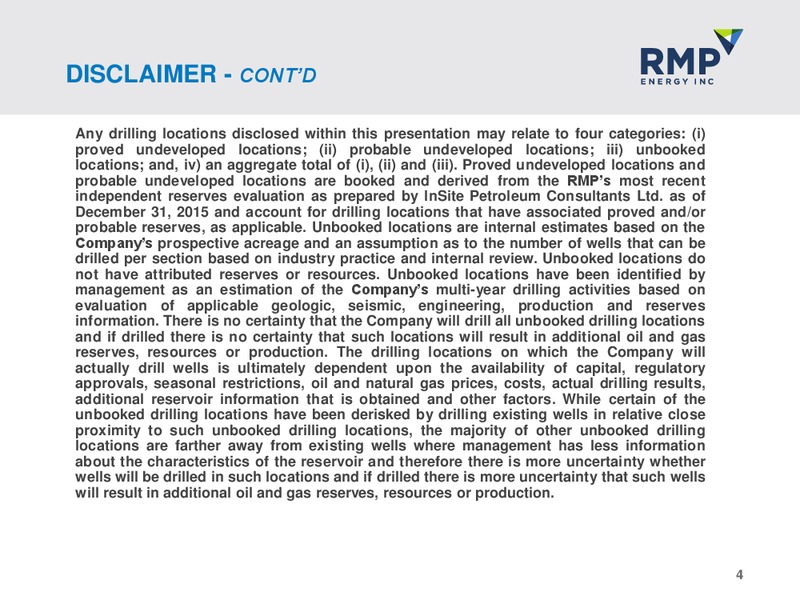 May 2016 Corporate Presentation – Rmp Energy Inc. – slide 3
