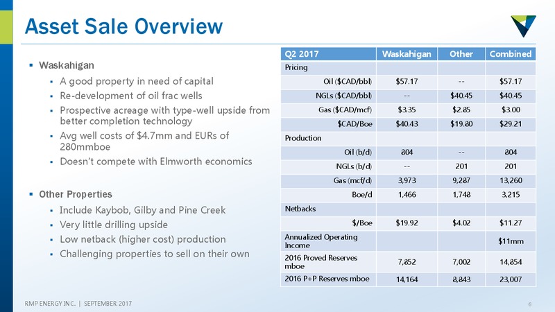 September 2017 Corporate Presentation – Rmp Energy Inc. – slide 5