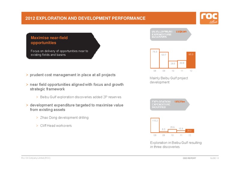 Shareholder Analyst Call – Roc Oil – slide 13