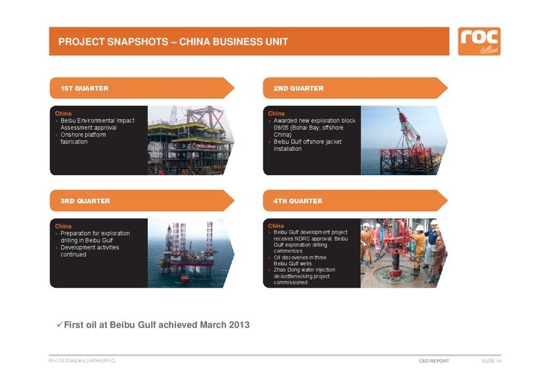 Shareholder Analyst Call – Roc Oil – slide 14