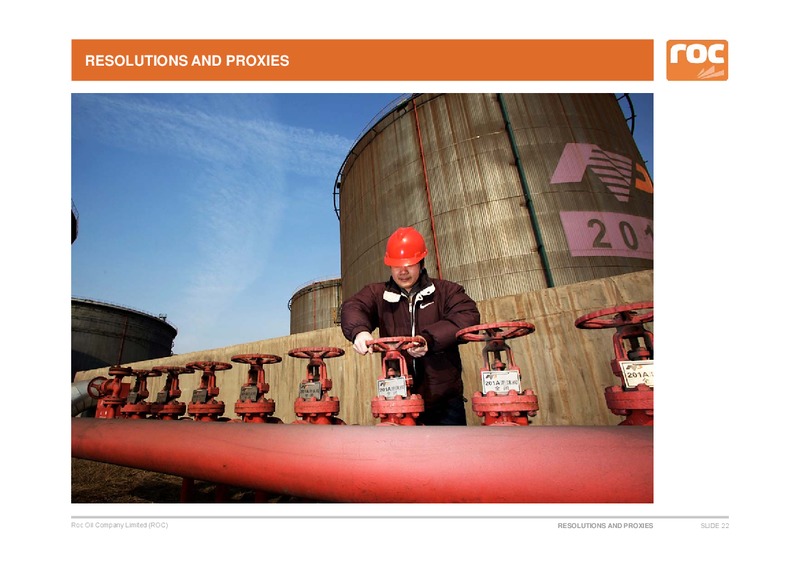 Shareholder Analyst Call – Roc Oil – slide 22