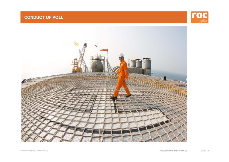 Shareholder Analyst Call – Roc Oil – slide 21