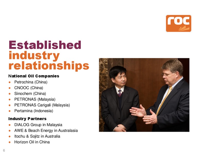World Independent Junior Oil and Gas Congress Asia – Roc Oil – slide 6