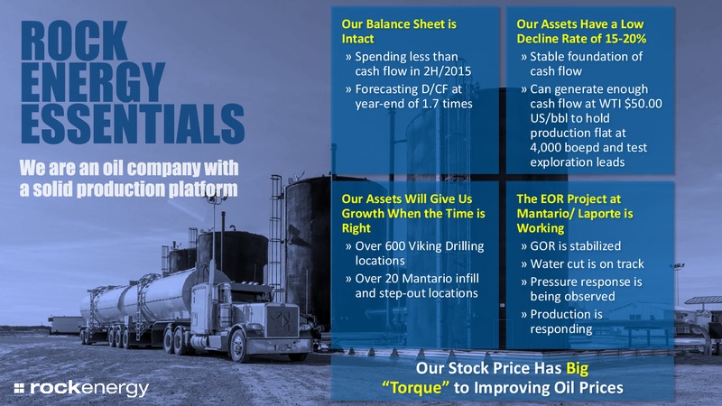 October 2015 Investor Presentation – Rock Energy Inc. – slide 32
