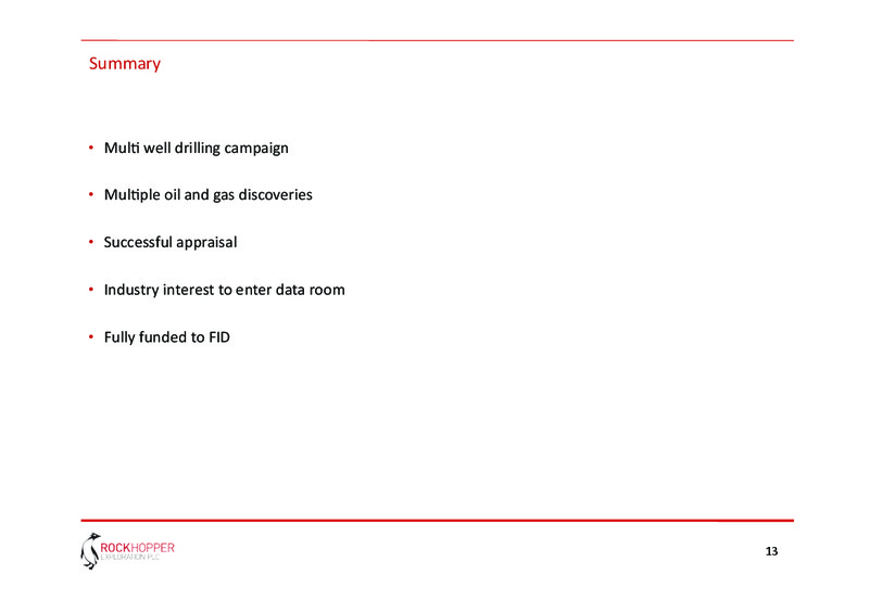 JANUARY 2012 CORPORATE UPDATE – Rockhopper Exploration – slide 13