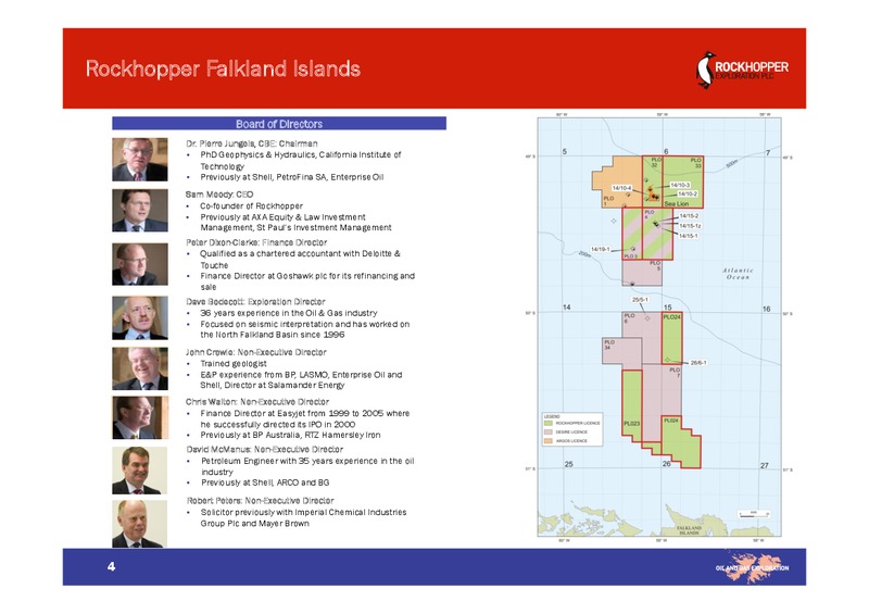 APRIL 2011 CORPORATE UPDATE – Rockhopper Exploration – slide 4