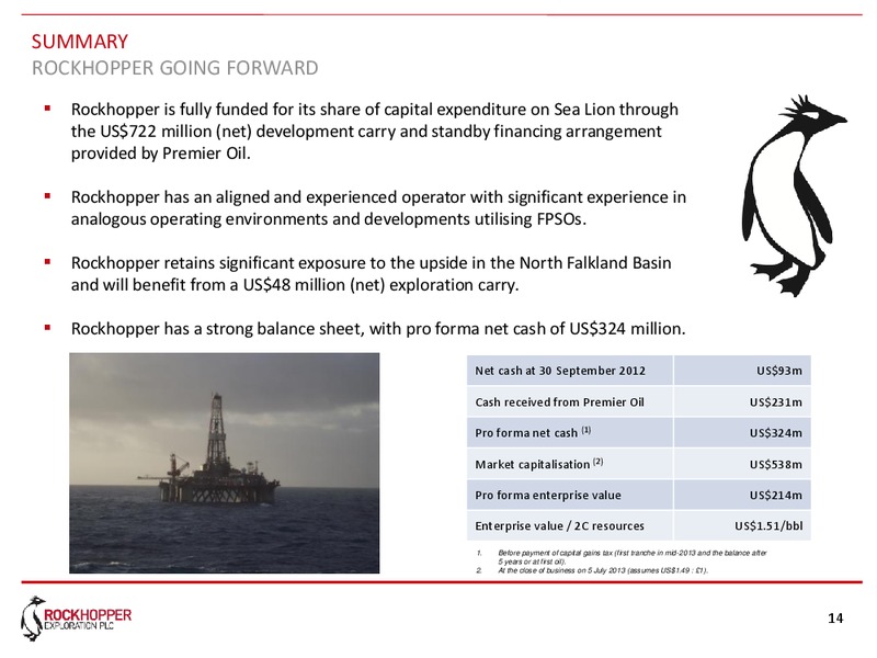 JULY 2013 CORPORATE UPDATE – Rockhopper Exploration – slide 13