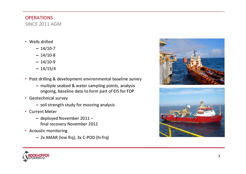 2012 ANNUAL GENERAL MEETING – Rockhopper Exploration – slide 3