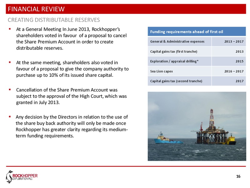 DECEMBER 2013 CORPORATE UPDATE – Rockhopper Exploration – slide 15