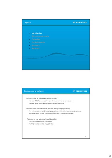 Q4 2010 – Rocksource – slide 3