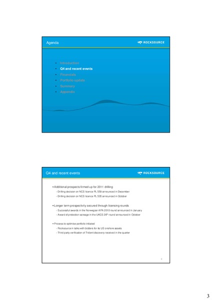 Q4 2010 – Rocksource – slide 4
