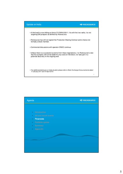 Q4 2010 – Rocksource – slide 6
