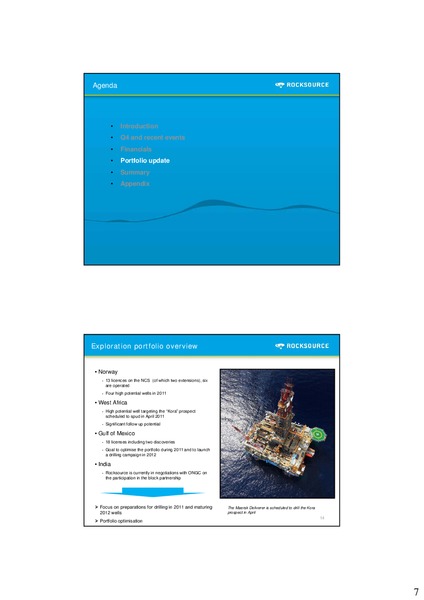 Q4 2010 – Rocksource – slide 8