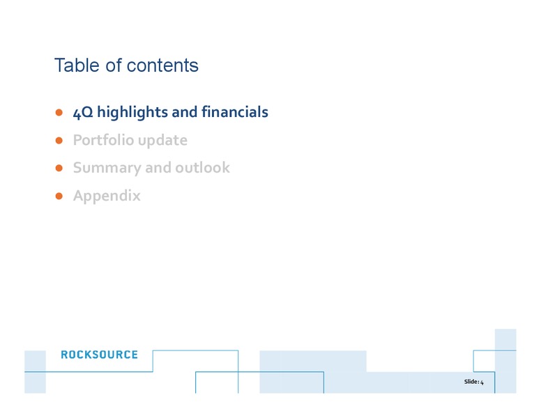 Q4 2014 – Rocksource – slide 3
