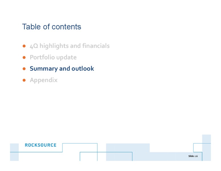 Q4 2014 – Rocksource – slide 15