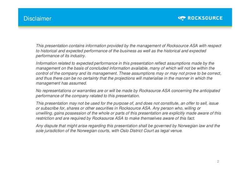 Q4 2011 – Rocksource – slide 2