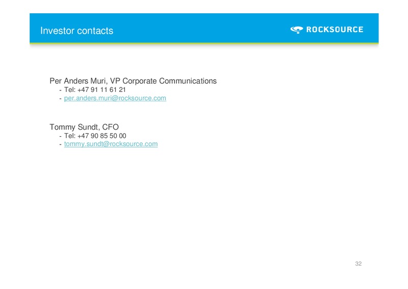 Q4 2011 – Rocksource – slide 32