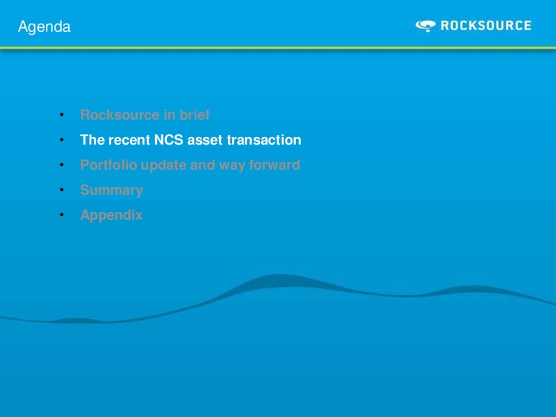 SWEDBANK NORDIC ENERGY SUMMIT – Rocksource – slide 5