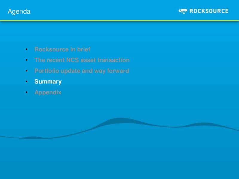 SWEDBANK NORDIC ENERGY SUMMIT – Rocksource – slide 18