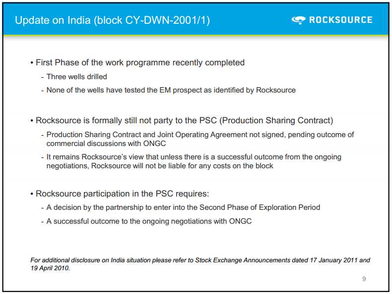 Q1 2011 Results – Rocksource – slide 7