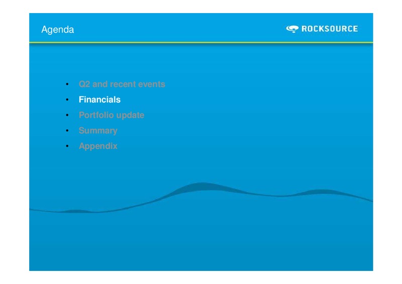 Q2 2011 EARNINGS CALL – Rocksource – slide 5
