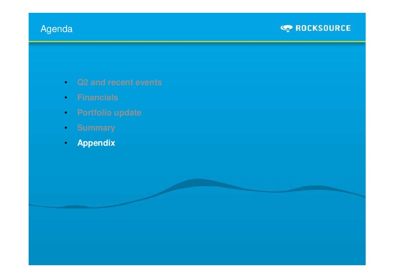 Q2 2011 EARNINGS CALL – Rocksource – slide 38