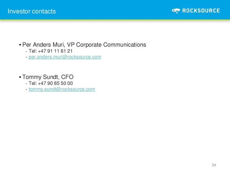 Q3 2010 – Rocksource – slide 34