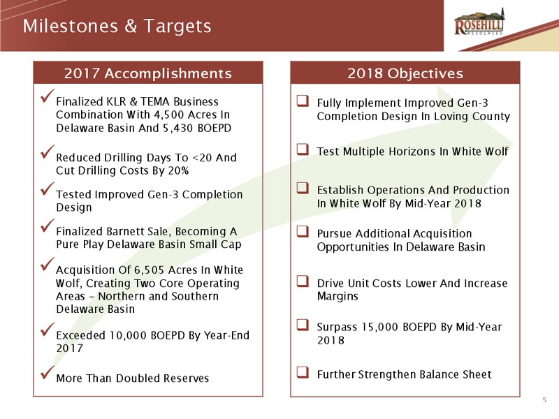 March 2018 Company Update – Rosehill Resources Inc. – slide 4