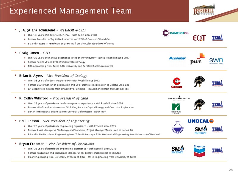 March 2018 Company Update – Rosehill Resources Inc. – slide 27