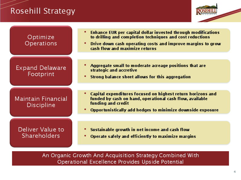 Company Update – Rosehill Resources Inc. – slide 3