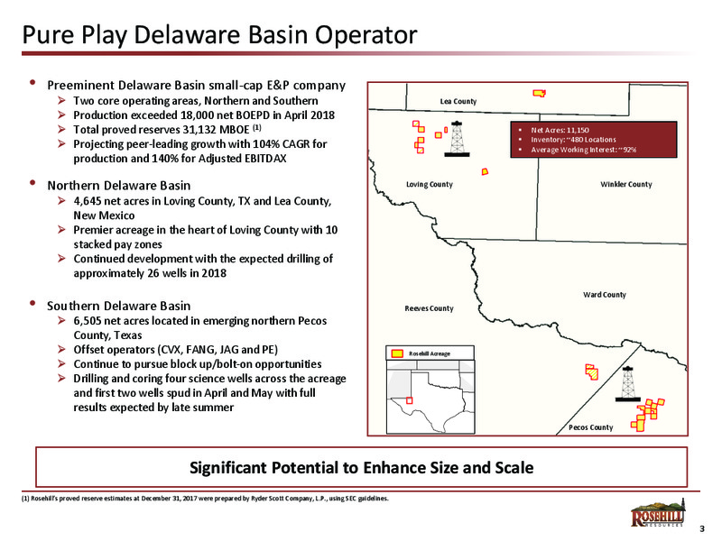 1Q 2018 Earnings Presentation – Rosehill Resources Inc. – slide 2
